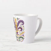 Tasse Latte Fleur de lis jaune et vert violet (Angle droit)