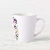 Tasse Latte Fleur de lis jaune et vert violet (Droite)