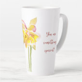 Tasse Latte Fleur de naissance de mars Aquarelle Daffodique (Angle droit)