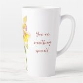 Tasse Latte Fleur de naissance de mars Aquarelle Daffodique (Droite)