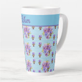 Tasse Latte Fleur de Pansy Aqua Frappe Fleur de Fleurs Fleurs (Angle droit)