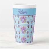 Tasse Latte Fleur de Pansy Aqua Frappe Fleur de Fleurs Fleurs (Devant)