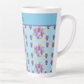 Tasse Latte Fleur de Pansy Aqua Frappe Fleur de Fleurs Fleurs (Droite)