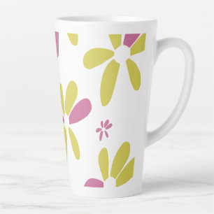 Tasse Latte Fleur de printemps multicolore jaune rose