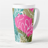 Tasse Latte Fleur de Protea Aquarelle Tropicale – (Angle droit)