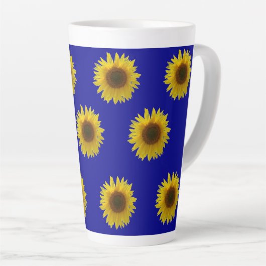 Tasse Latte Fleur de soleil en fleurs (Angle droit)