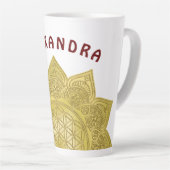Tasse Latte Fleur De Vie - Indien Mandala 4 (Angle droit)