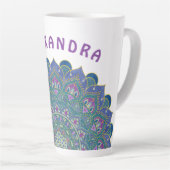 Tasse Latte Fleur De Vie - Mandala India Style 1 (Angle droit)