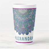 Tasse Latte Fleur De Vie - Mandala India Style 1 (Devant)