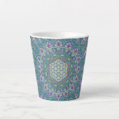 Tasse Latte Fleur De Vie - Mandala India Style 1 (Devant)
