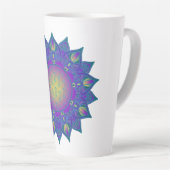 Tasse Latte Fleur De Vie - Mandala Indien 3 (Angle droit)