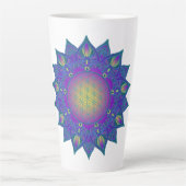 Tasse Latte Fleur De Vie - Mandala Indien 3 (Devant)
