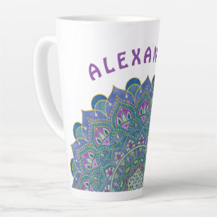 Tasse Latte Fleur de Vie - Mandala Style Inde 1