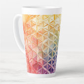 Tasse Latte Fleur de vie - Peinture aquarelle (Angle gauche)