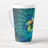 Tasse Latte Fleur d'Imaginaire lumineux, Fractale Abstraite co (Angle gauche)