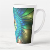 Tasse Latte Fleur d'Imaginaire lumineux, Fractale Abstraite co (Droite)