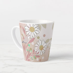 Tasse Latte Fleur d'oiseau botanique Nature