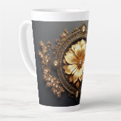Tasse Latte Fleur d'Or Luxueuse (Angle gauche)