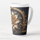 Tasse Latte Fleur d'Or Luxueuse (Angle droit)