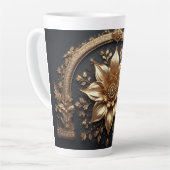 Tasse Latte Fleur d'Or Luxueuse (Angle gauche)