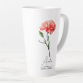 Tasse Latte Fleur du mois de naissance Janvier Carnation Latte (Angle droit)