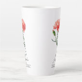Tasse Latte Fleur du mois de naissance Janvier Carnation Latte (Devant)