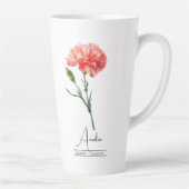 Tasse Latte Fleur du mois de naissance Janvier Carnation Latte (Droite)