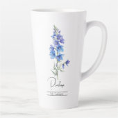 Tasse Latte Fleur du mois de naissance Juillet Larkspur (Droite)