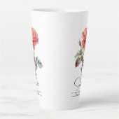 Tasse Latte Fleur du mois de naissance Juin Rose (Devant)