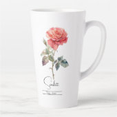 Tasse Latte Fleur du mois de naissance Juin Rose (Droite)