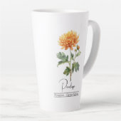 Tasse Latte Fleur du mois de naissance novembre Chrysanthème (Angle droit)