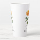 Tasse Latte Fleur du mois de naissance novembre Chrysanthème (Devant)