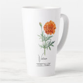 Tasse Latte Fleur du mois de naissance Octobre Marigold (Angle droit)