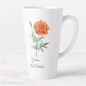 Tasse Latte Fleur du mois de naissance Octobre Marigold (Droite)