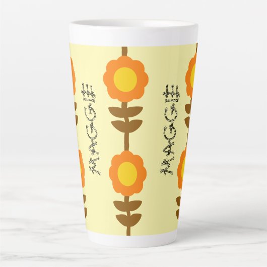 Tasse Latte Fleur Ensoleillée (Devant)