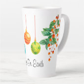 Tasse Latte Fleur Et Ornements De Noël (Angle droit)