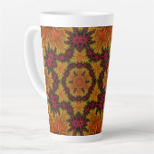 Tasse Latte Fleur fractale dans les teintes d'automne (Angle gauche)