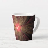 Tasse Latte Fleur fractale de fansy rouge (Angle droit)