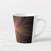 Tasse Latte Fleur fractale de fansy rouge (Droite)