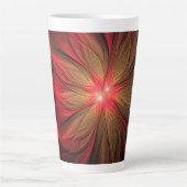 Tasse Latte Fleur fractale de fansy rouge (Devant)