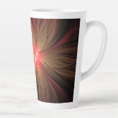 Tasse Latte Fleur fractale de fansy rouge (Droite)