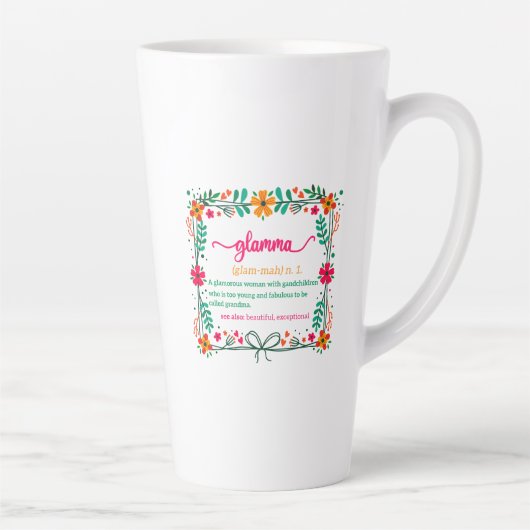 Tasse Latte Fleur Frame Grandma Grand-mère Définition (Droite)