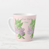 Tasse Latte Fleur fuchsia rose à fleurs feuilles (Angle gauche)
