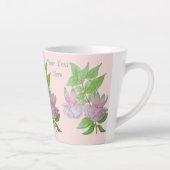 Tasse Latte Fleur fuchsia rose à fleurs feuilles (Droite)