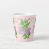 Tasse Latte Fleur fuchsia rose à fleurs feuilles (Devant)