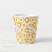 Tasse Latte Fleur jaune et blanche (Devant)