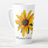 Tasse Latte Fleur Jaune Moderne Simple Noir Eyed Susan (Angle gauche)