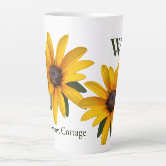 Tasse Latte Fleur Jaune Moderne Simple Noir Eyed Susan (Devant)