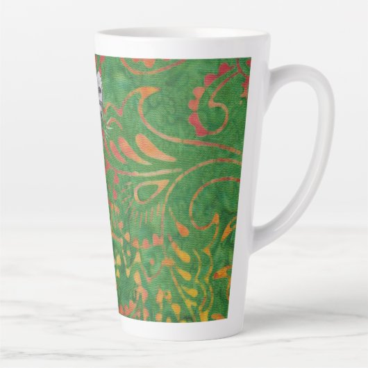 Tasse Latte Fleur Léopard Jungle Batik (Droite)