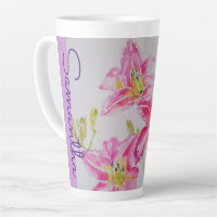 Fleur Lys Rose Floral Lilium Aquarelle Filles